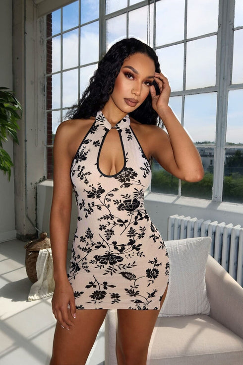 Geisha Mini Dress Apparel & Accessories KNOWSTYLE Small Nude